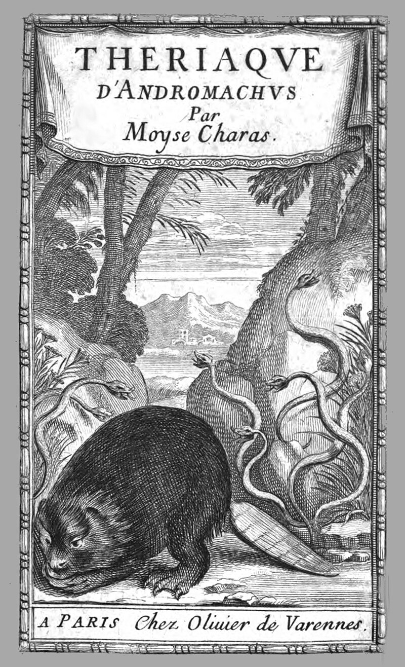 Moyse Charas - Teriaca di Andromaco il Vecchio (1668)